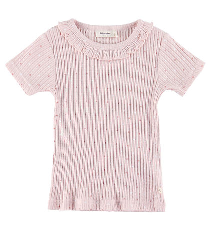 Lil' Atelier Stuttermabolur - Rib - NmfHulla - Peach Blush