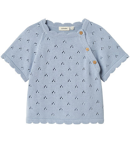 Lil' Atelier Stuttermabolur - Prjónað - NmfJola - Zen Blue M. My