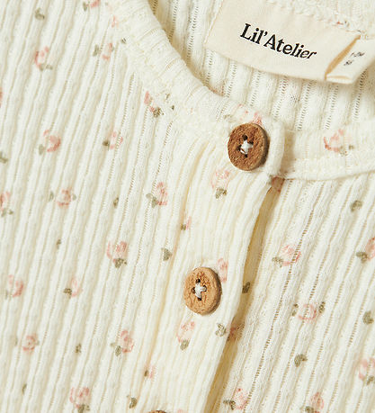 Lil' Atelier Summer Romper - Rib - NbfHulla - Coconut Milk w. Bl
