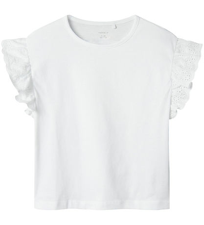 Name It Stuttermabolur - NkfHrejaline - Lucent White M. Útsaumur