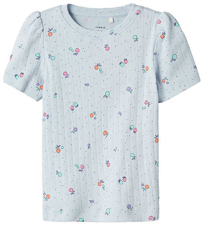 Name It T-shirt - NmfHamanda - Xenon Blue w. Pointelle