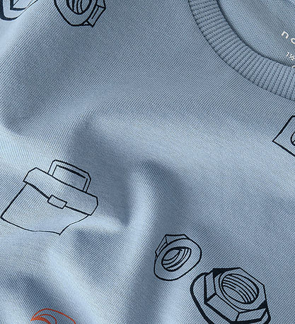 Name It T-shirt - NmmHuxi - Faded Denim w. Print