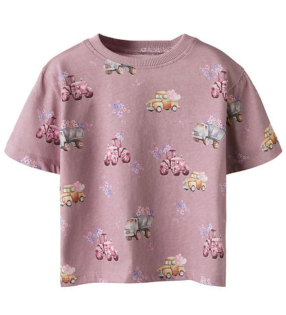 Name It T-shirt - NmfHelga - Elderberry w. Print