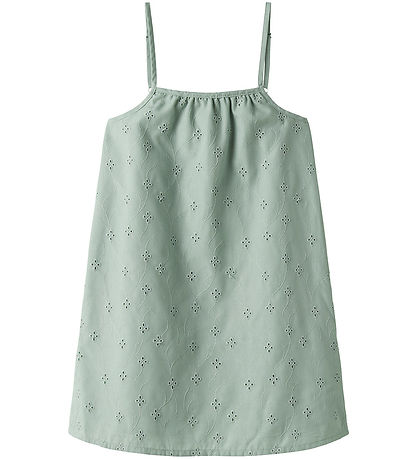 Name It Kleid - NmfVioleta - Aqua Grau m. Strickerei Anglaise