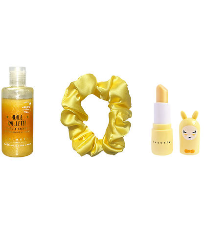 Inuwet Geschenkset - Lippenbalsam/Glitzeröl/Scrunchie - Monoi/An