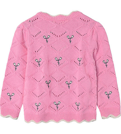 Flink Cardigan - Prjónað - Mela Flower - Begonia Bleikt
