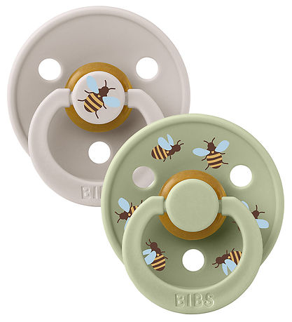 BIBS Colour Pacifiers - Size 1 - 2-Pack - Round - Mushroom Mix