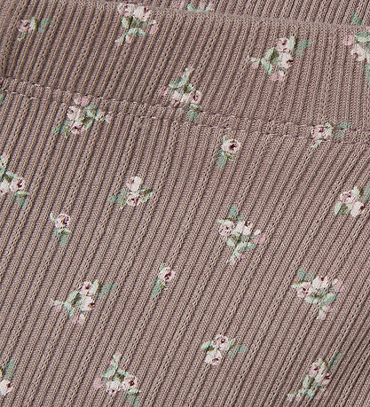 Name It Hjólabuxur - Rib - NmfHoise - Purple Dove M. Blóm