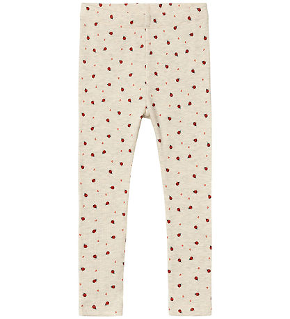 Leggings Name It - Rib - NmfDab - Peyote Melange av. Coccinelles