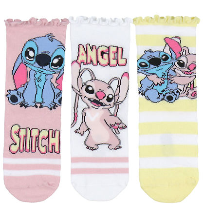 Name It Socks - 3-Pack - NmfSara - Stitch/Angel - Cameo Pink/L