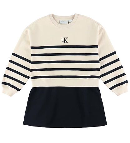 Calvin Klein Kleid - Entspannt - White Cap Grey/Schwarz