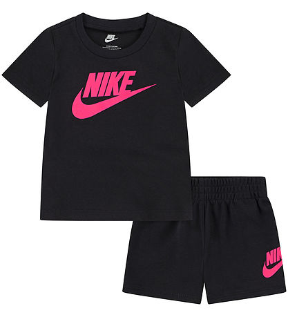 Nike Shortsit - T-paita/Shortsit - Hyper Vaaleanpunainen/Black