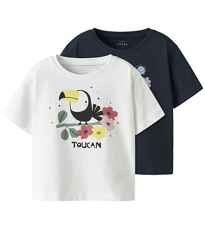 Name It Stuttermabolur - NmfVeen - 2 Pakki - Dökkblátt Blazer/Br