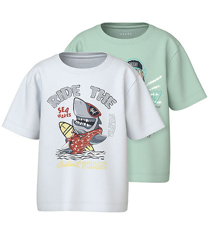 Name It T-shirt - NmmVanyo - 2-Pack - Honeydew/Bright White