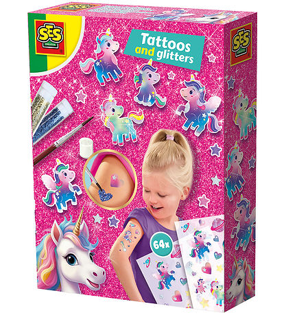 SES Creative Tatuoinnit Ja Glitter - Yksisarvinen