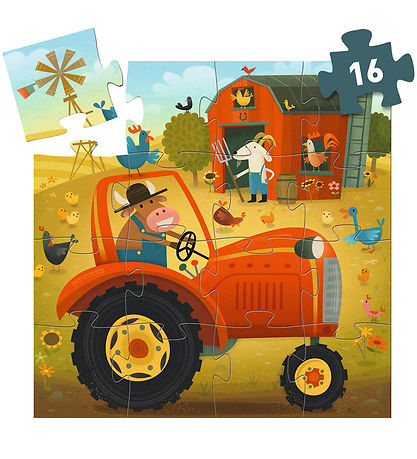Djeco Jigsaw Puzzle - 16 Bricks - The Tractor
