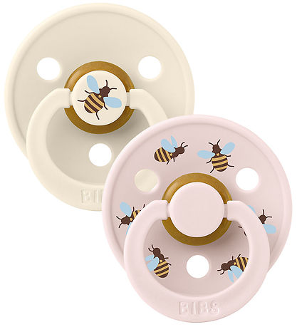 BIBS Colour Pacifiers - Size 2 - 2-Pack - Round - Ivory Mix