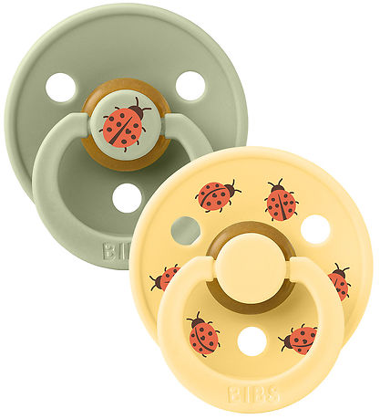 BIBS Colour Pacifiers - Size 2 - 2-Pack - Round - Sage Mix