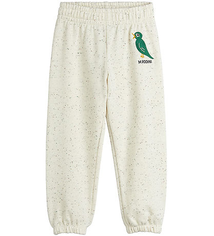 Mini Rodini Sweatpants - Cream Melange w. Bird