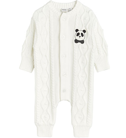 Mini Rodini Samfestingur - Prjónað - Off White M. Panda