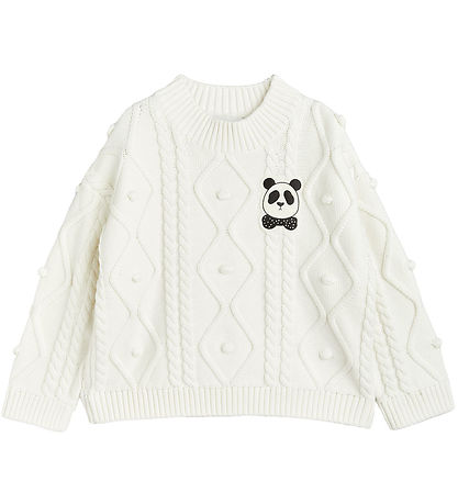 Mini Rodini Blússa - Prjónað - Offwhite M. Panda