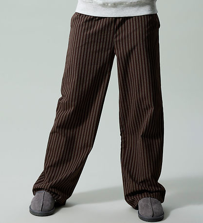 LMTD Trousers - NlfFouise - Chocolate Brown/Stripes