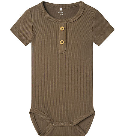 Name It Bodysuit s/s - Rib - NbmJular - Walnut