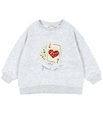 Konges Sløjd x Rosie H-V Peysa - Jack - Light Grey Melange