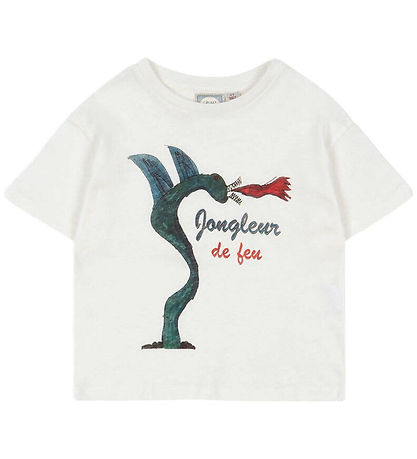 Konges Sløjd x Rosie H-V Stuttermabolur - Jonglóra - Antique Whi