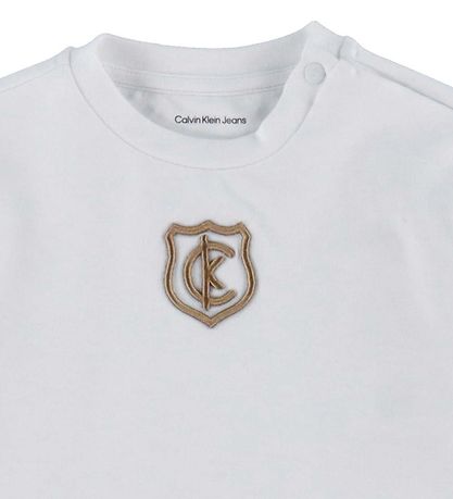 Calvin Klein Sweatshit - Crest Lógó - Bright White