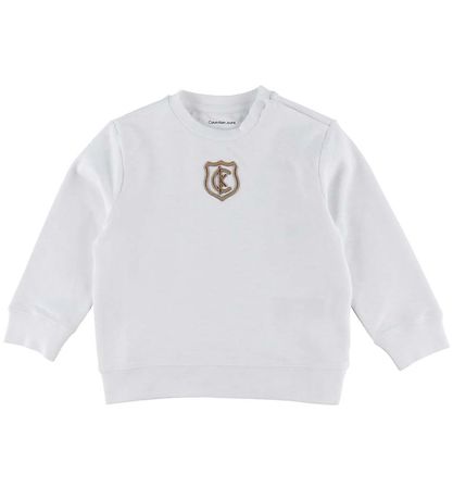 Calvin Klein Sweatshit - Crest Lógó - Bright White