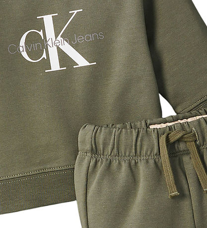 Calvin Klein Sweat Set - Monogram - Dusty OliveGreen