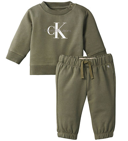 Calvin Klein Sweat Set - Monogram - Dusty OliveGreen