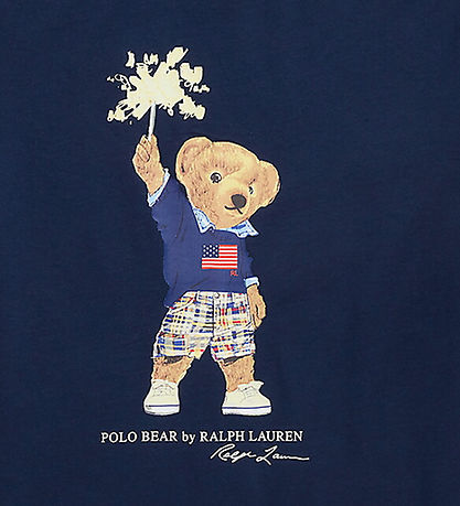 Polo Ralph Lauren Stuttermabolur - Dökkblátt M. Bangsi