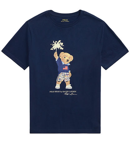 Polo Ralph Lauren Stuttermabolur - Dökkblátt M. Bangsi