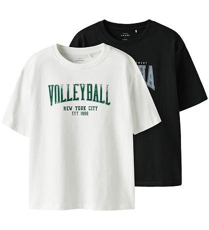 Name It T-Shirt - NkmValix - 2er-Pack - Bright White/Black