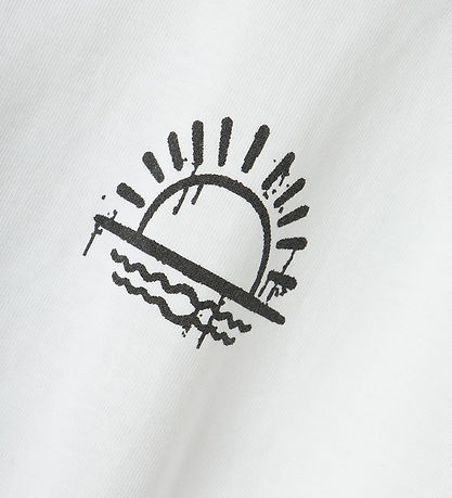 LMTD T-shirt - NlmFunset - Bright White/Black Bio