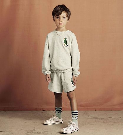 Mini Rodini Sweatshirt - Cream Melange w. Bird