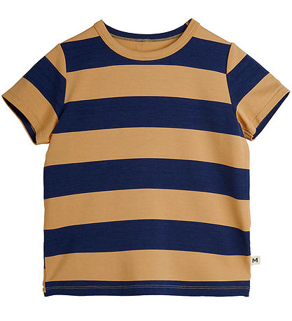 Mini Rodini T-shirt - Beige/Navy Striped