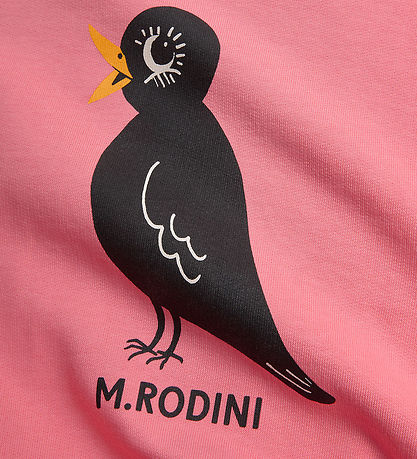 Mini Rodini Peysa - Bleikt M. Svartþröstur