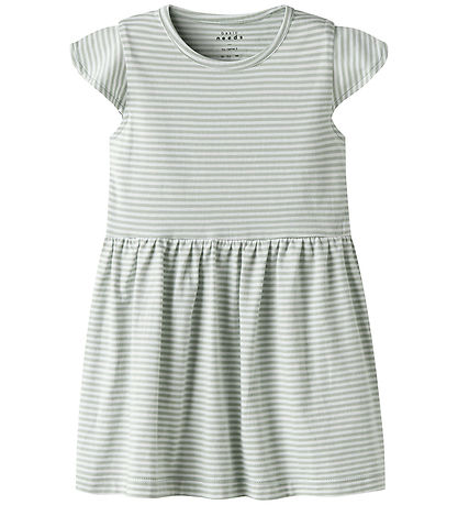 Name It Klänning - NmfVinanna - Aqua Grå/Bright White