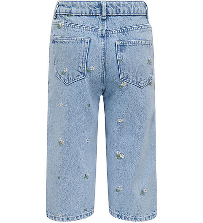 Kids Only Shorts - KogCobain - Light Blue Denim/Flower Embroid
