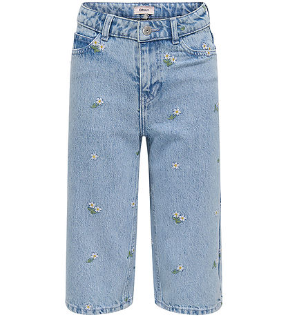 Kids Only Shorts - KogCobain - Light Blue Denim/Flower Embroid