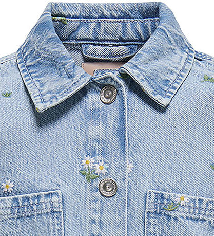 Kids Only Jeansjacka - CookCassie - Light Blue Denim/Flower Embr