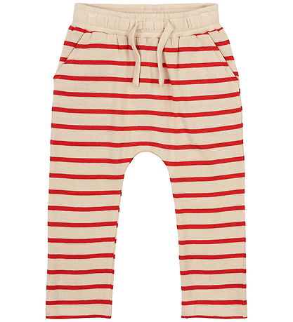 The New Siblings Byxor - Stickad - TnstNat - Poppy Röd Striped