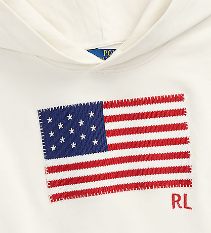 Polo Ralph Lauren Hoodie - White w. Flag