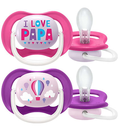 Philips Avent Schnuller - 2er-Pack - Ultra Air - Pink/Lila m. Pr