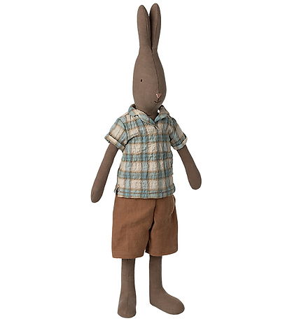 Maileg Hare - Koko 3 - 49 cm - Kauluspaita ja Shortsit Ruskea