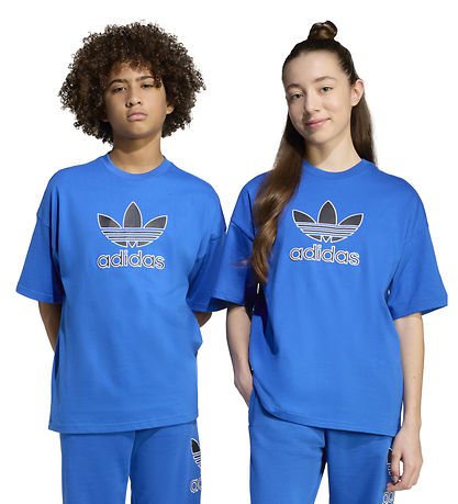 adidas Originals Stuttermabolur - Trefoil - Blátt