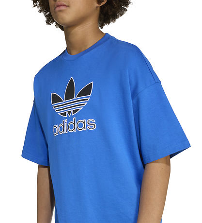 adidas Originals Stuttermabolur - Trefoil - Blátt